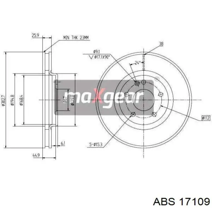 17109 ABS freno de disco delantero