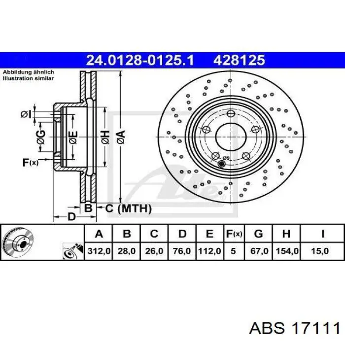 17111 ABS freno de disco delantero