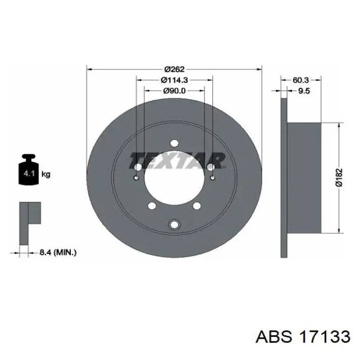 17133 ABS disco de freno trasero