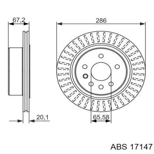 17147 ABS disco de freno trasero