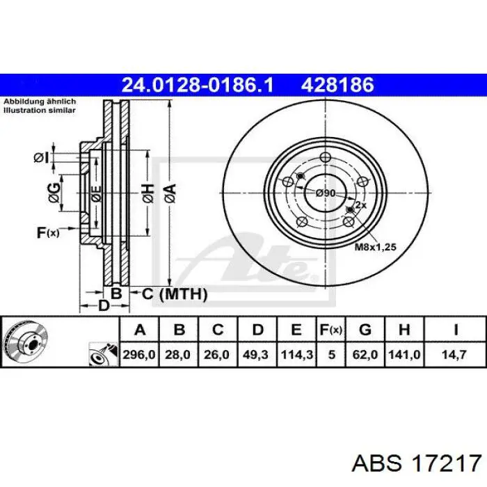 17217 ABS freno de disco delantero