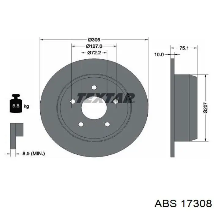 Disco de freno trasero Jeep Cherokee 2 XJ