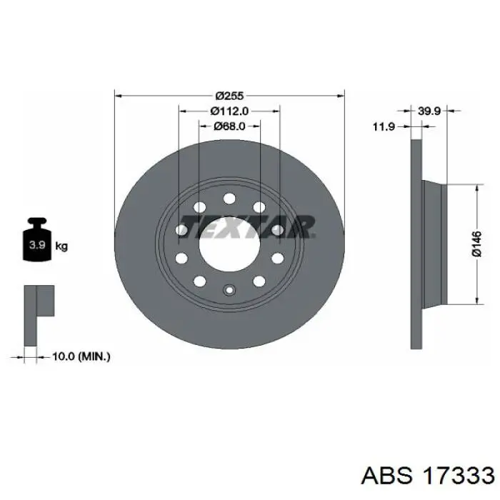 17333 ABS disco de freno trasero