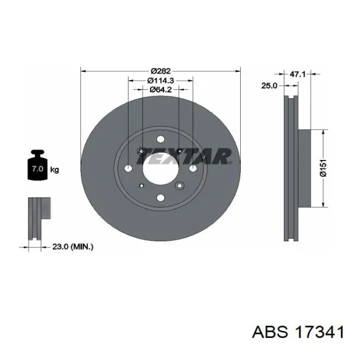 17341 ABS freno de disco delantero