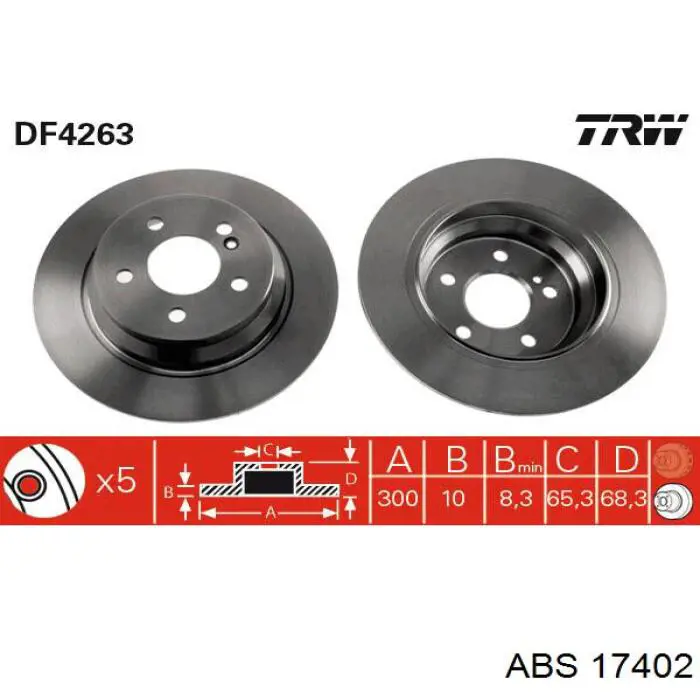 17402 ABS disco de freno trasero