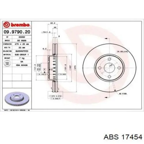 Disco de freno 17454 ABS