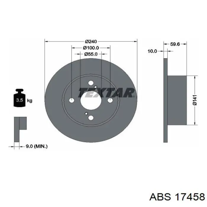 17458 ABS disco de freno trasero