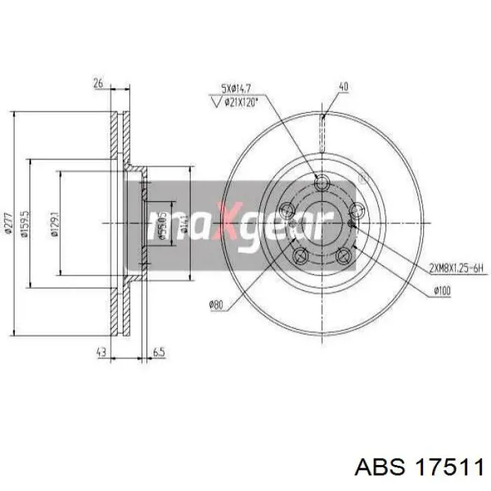 17511 ABS freno de disco delantero