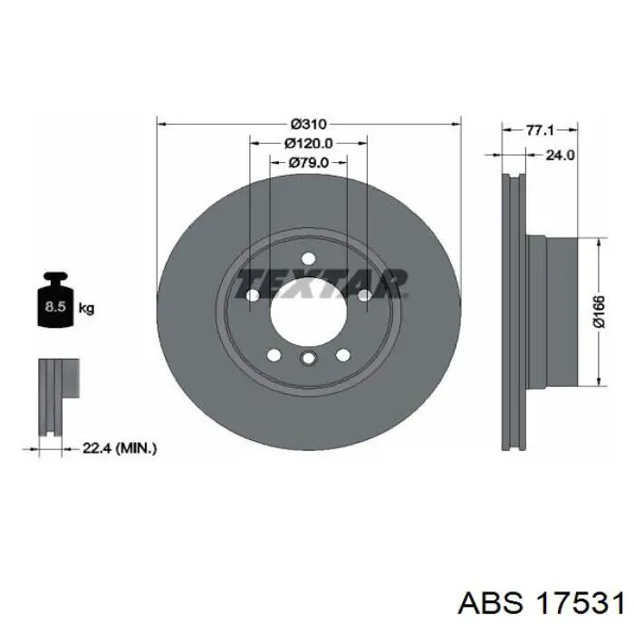 17531 ABS freno de disco delantero