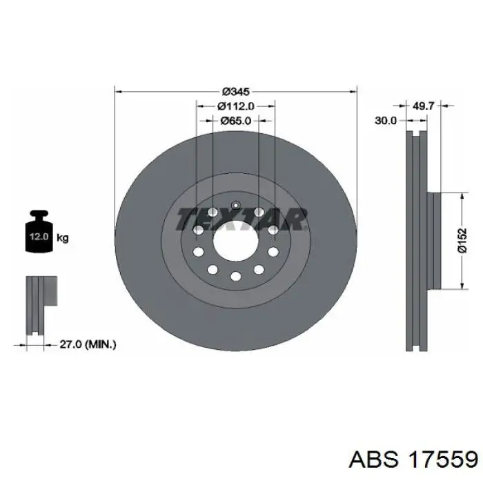 17559 ABS freno de disco delantero