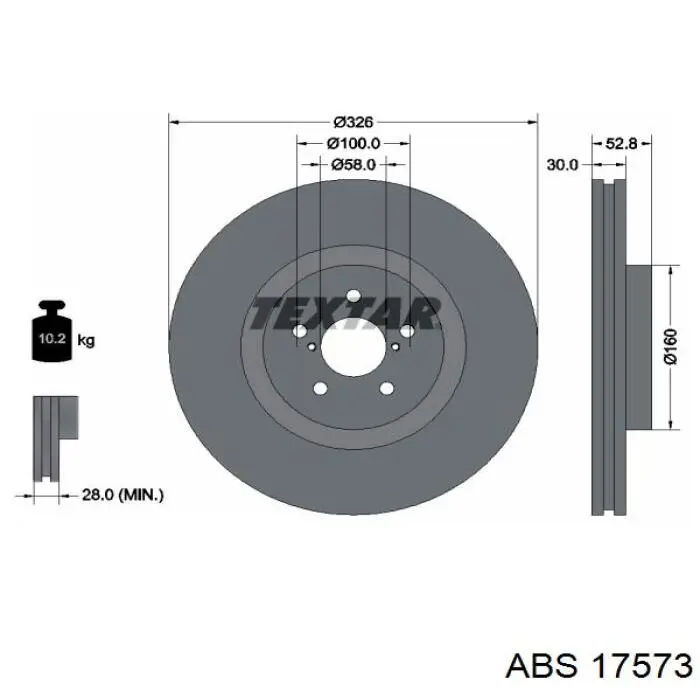 17573 ABS disco de freno delantero