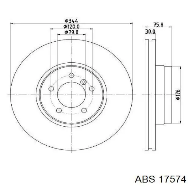 17574 ABS freno de disco delantero