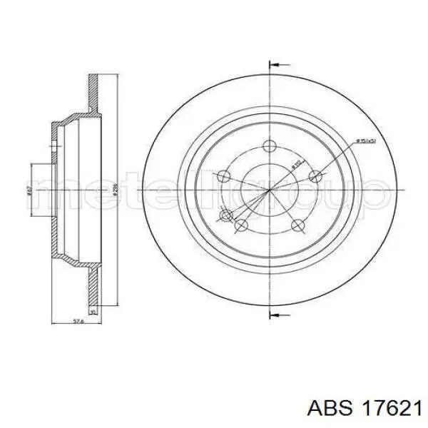 Disco de freno trasero ABS 17621 precio, desde 37,75 EUR