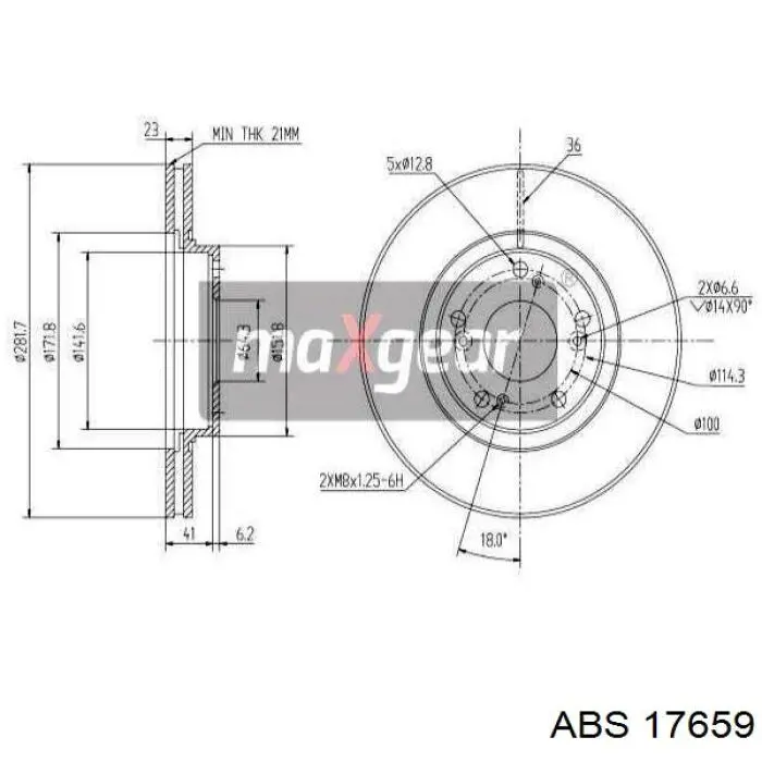 17659 ABS disco de freno delantero