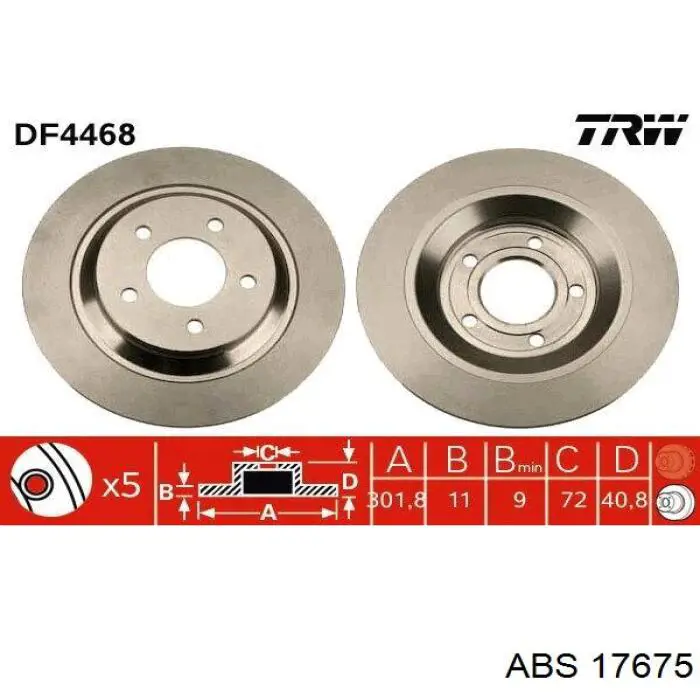 17675 ABS disco de freno trasero