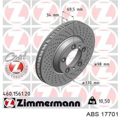 17701 ABS freno de disco delantero