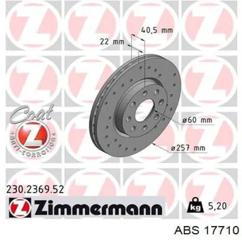 Frenos delanteros ABS 17710 precio, desde 41,45 EUR