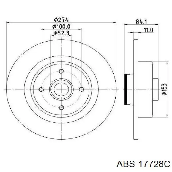 17728C ABS disco de freno trasero