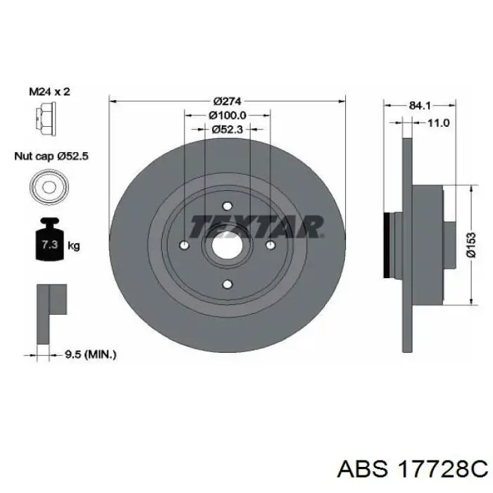 Comprar 17728C ABS Disco de freno trasero
