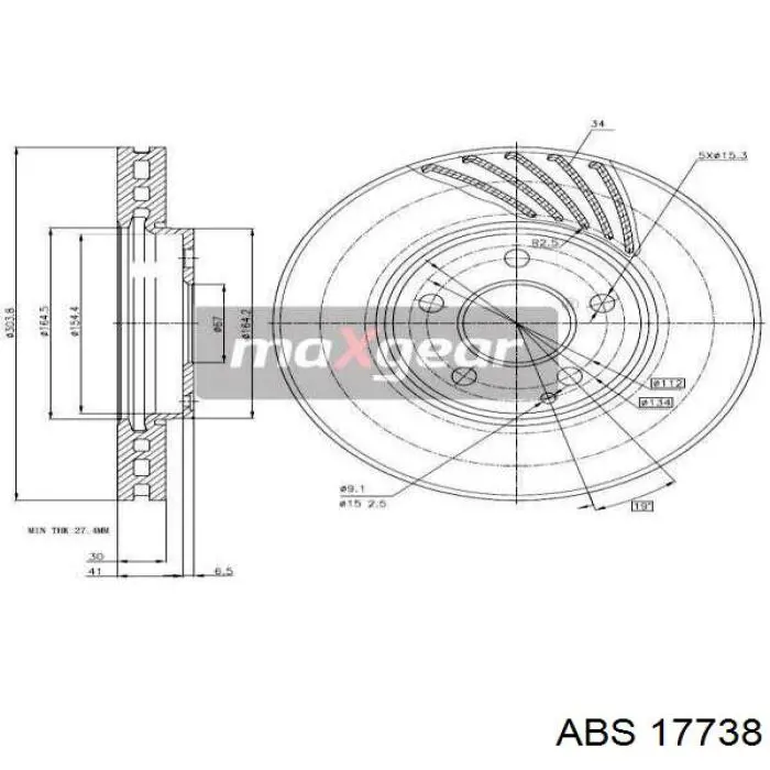 Comprar 17738 ABS Freno de disco delantero