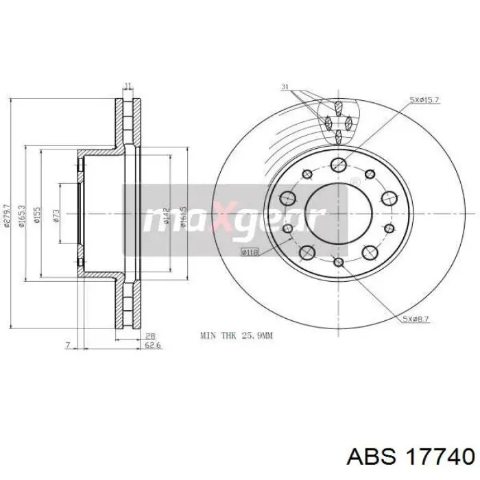 Frenos delanteros ABS 17740 precio, desde 42,98 EUR