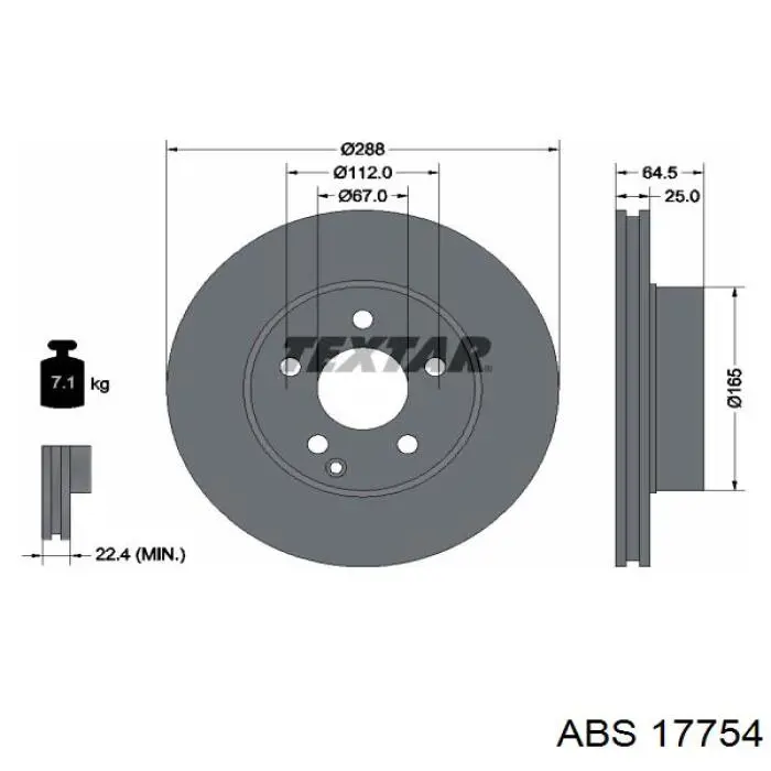 17754 ABS disco de freno delantero