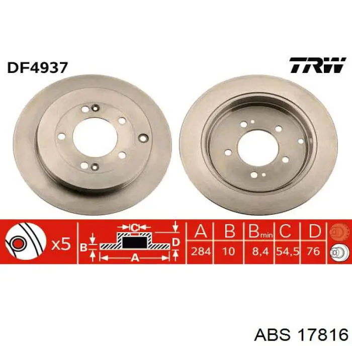 17816 ABS disco de freno trasero