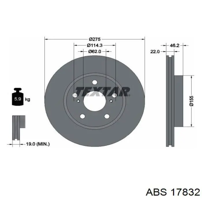17832 ABS disco de freno delantero