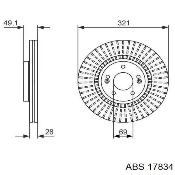 Frenos delanteros ABS 17834 precio, desde 51,79 EUR