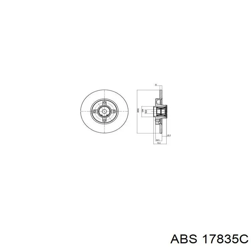 Disco de freno trasero 17835C ABS