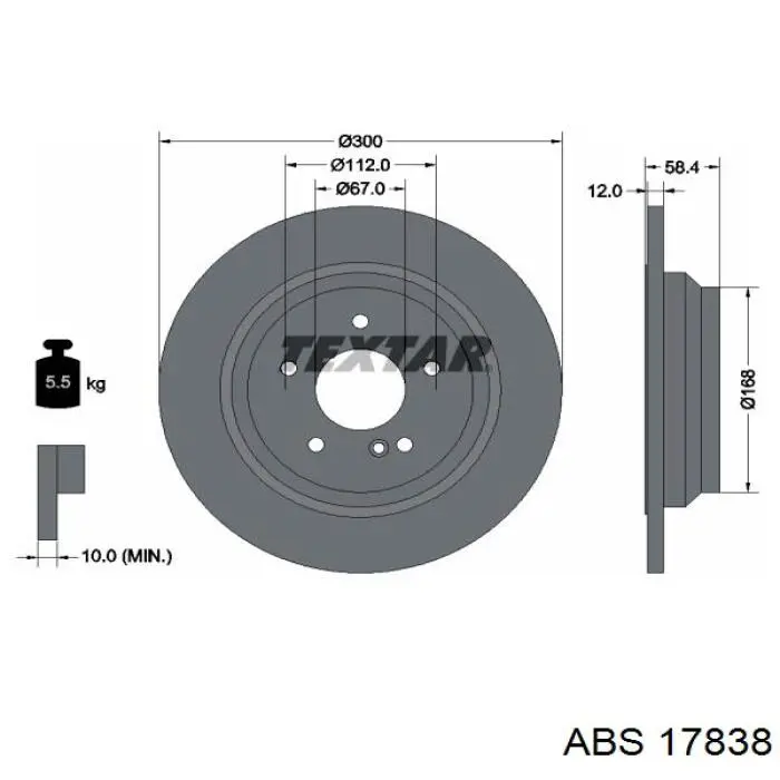 17838 ABS disco de freno trasero