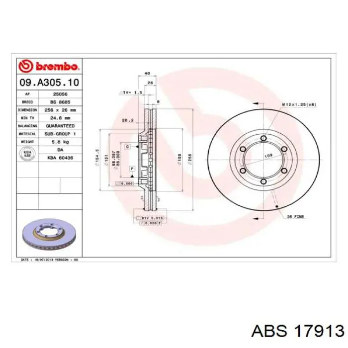 Disco de freno BDR242820 Open Parts