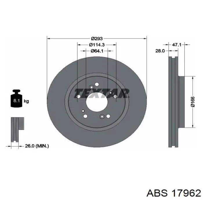 Comprar 17962 ABS Freno de disco delantero