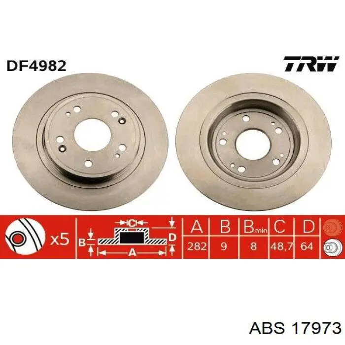 17973 ABS disco de freno trasero