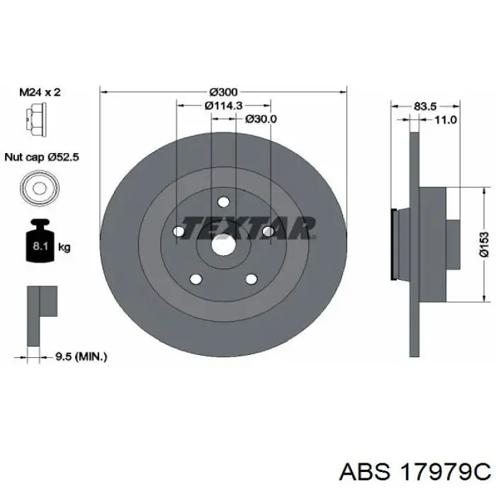 Disco de freno trasero ABS 17979C precio, desde 89,09 EUR