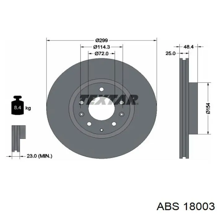 18003 ABS freno de disco delantero