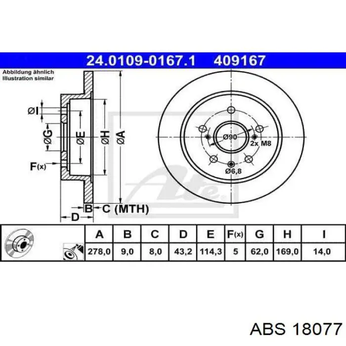 18077 ABS disco de freno trasero