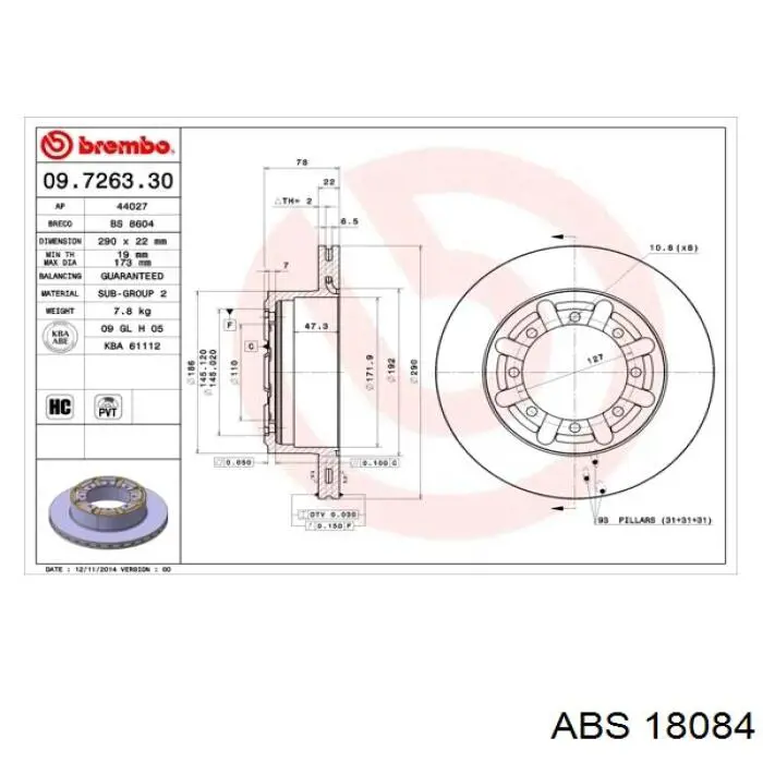 Comprar DP104C Japan Parts Disco de freno trasero