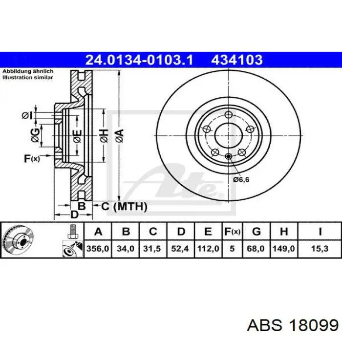 Frenos delanteros ABS 18099 precio, desde 88,21 EUR