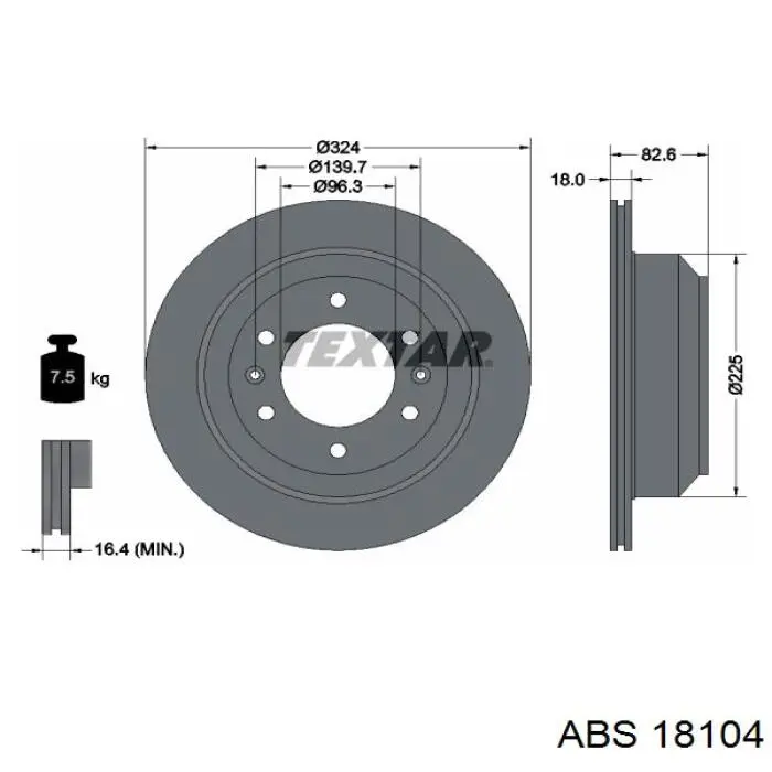 18104 ABS disco de freno trasero