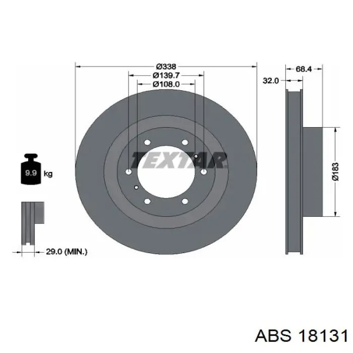 18131 ABS freno de disco delantero