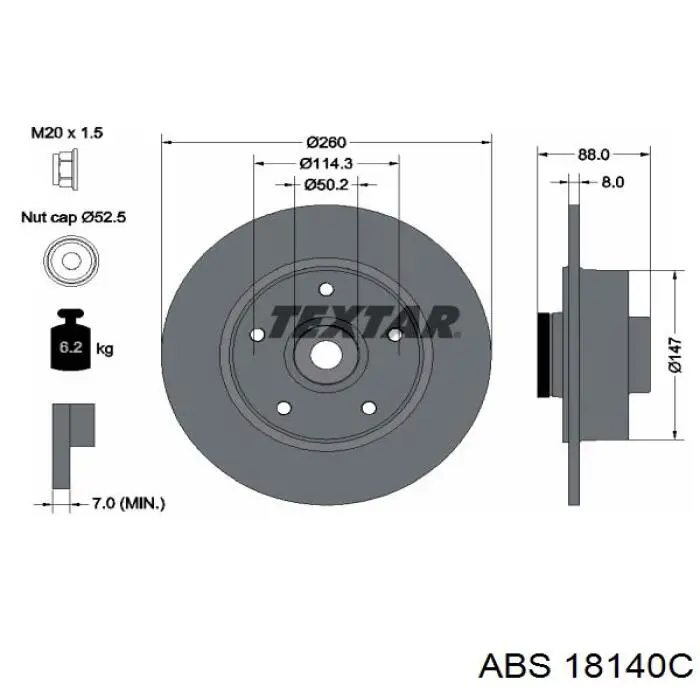 Comprar 18140C ABS Disco de freno trasero