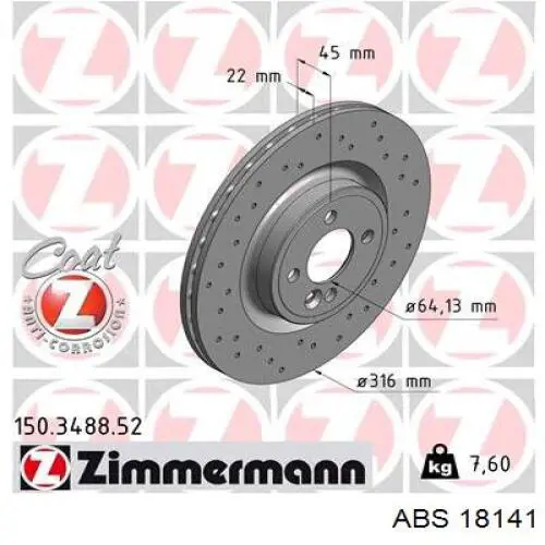 18141 ABS freno de disco delantero