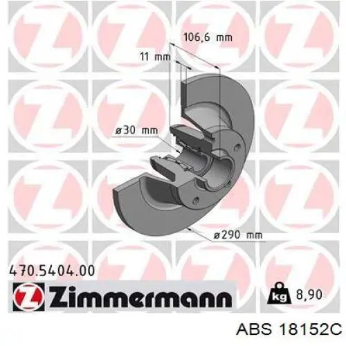 18152C ABS disco de freno trasero