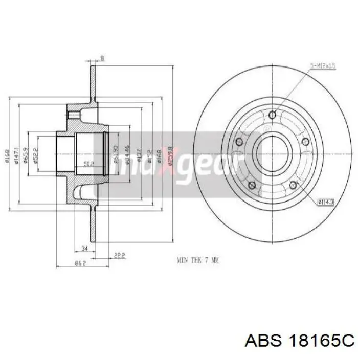 Disco de freno trasero ABS 18165C precio, desde 58,99 EUR