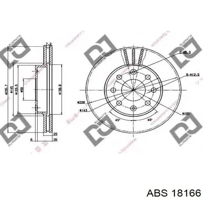 Comprar 18166 ABS Freno de disco delantero