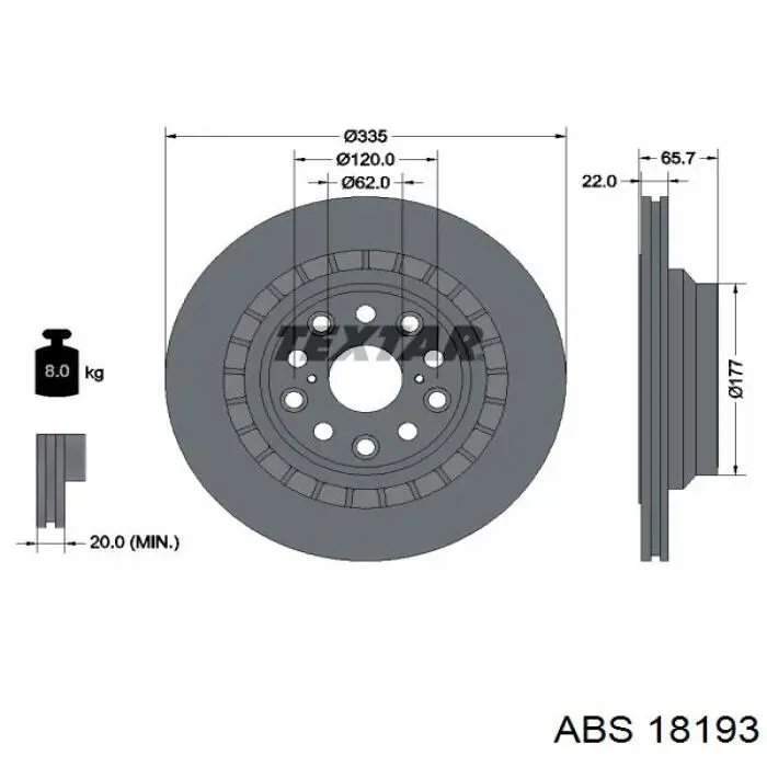 18193 ABS disco de freno trasero