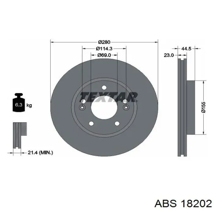 18202 ABS freno de disco delantero