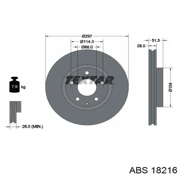 18216 ABS freno de disco delantero