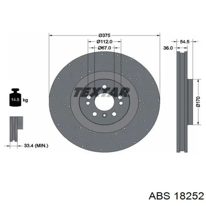 18252 ABS freno de disco delantero